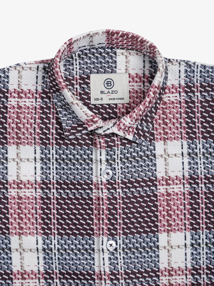 Blazo white and wine checks shirt