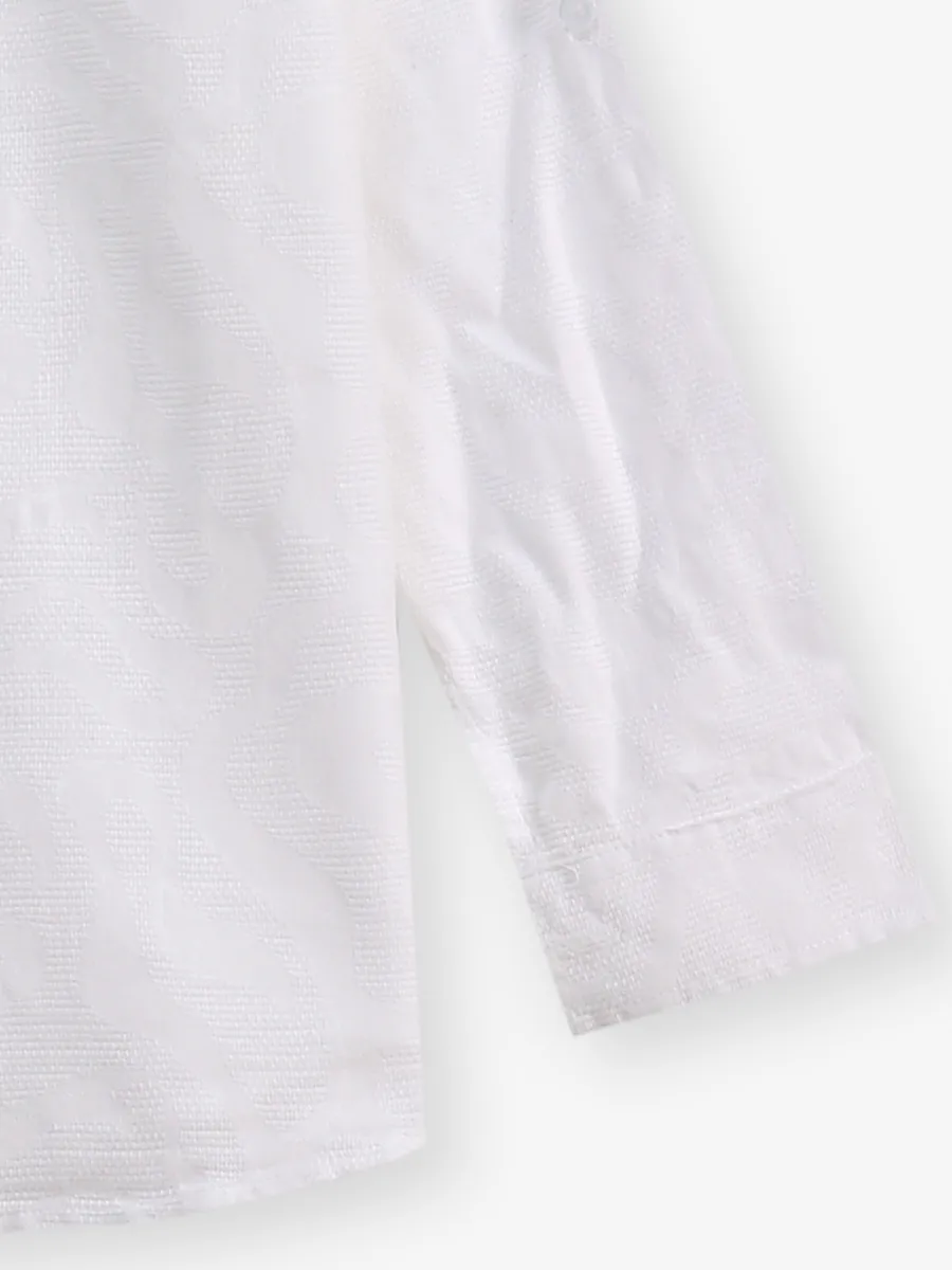 BLAZO white texture cotton shirt
