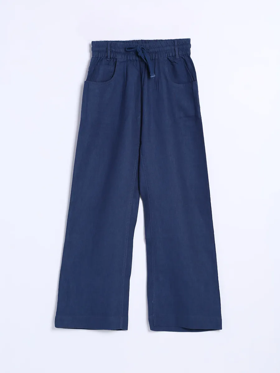 Boom blue cotton ankle length pant