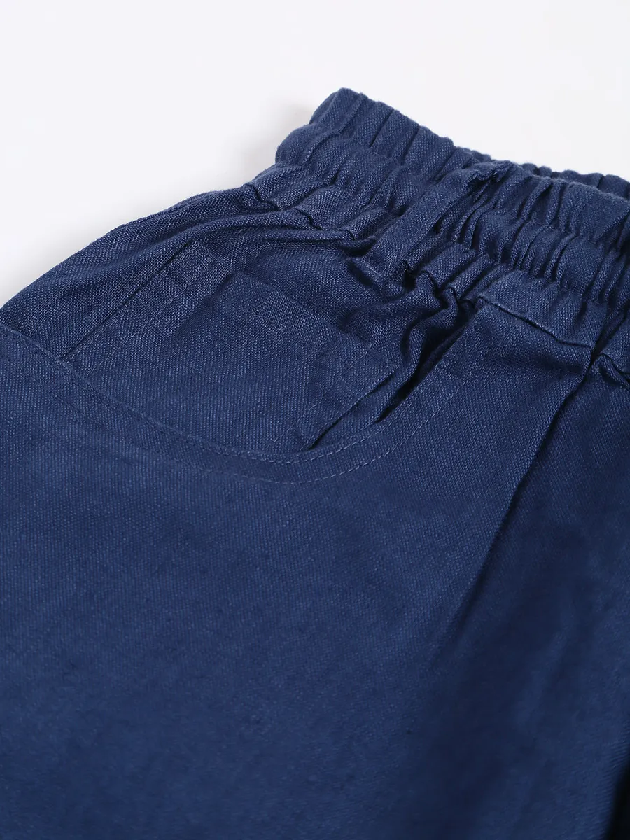 Boom blue cotton ankle length pant