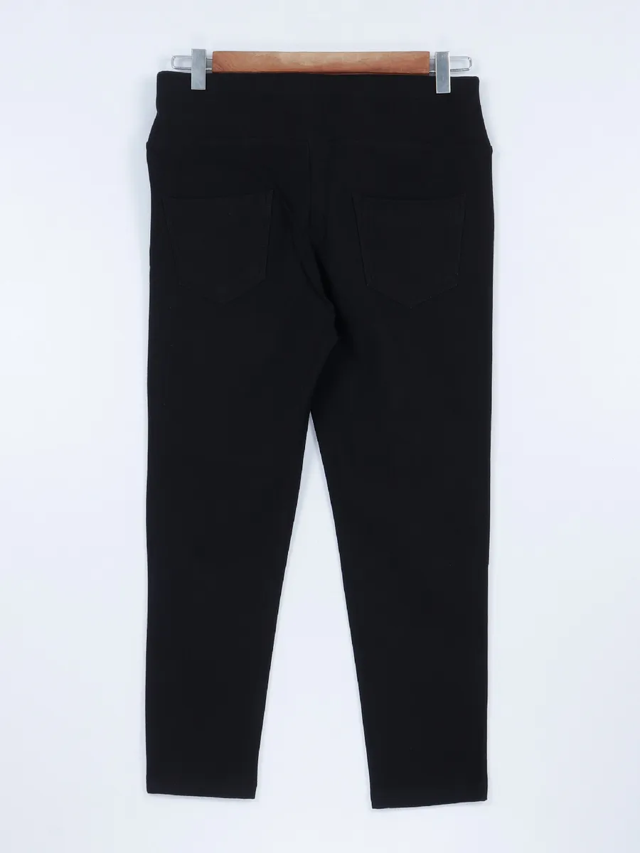 Boom cotton black plain jeggings