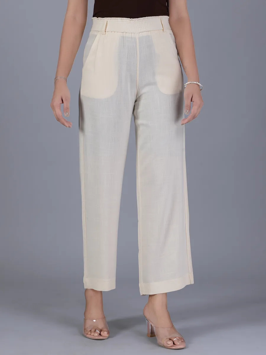 BOOM cotton cream pant for women