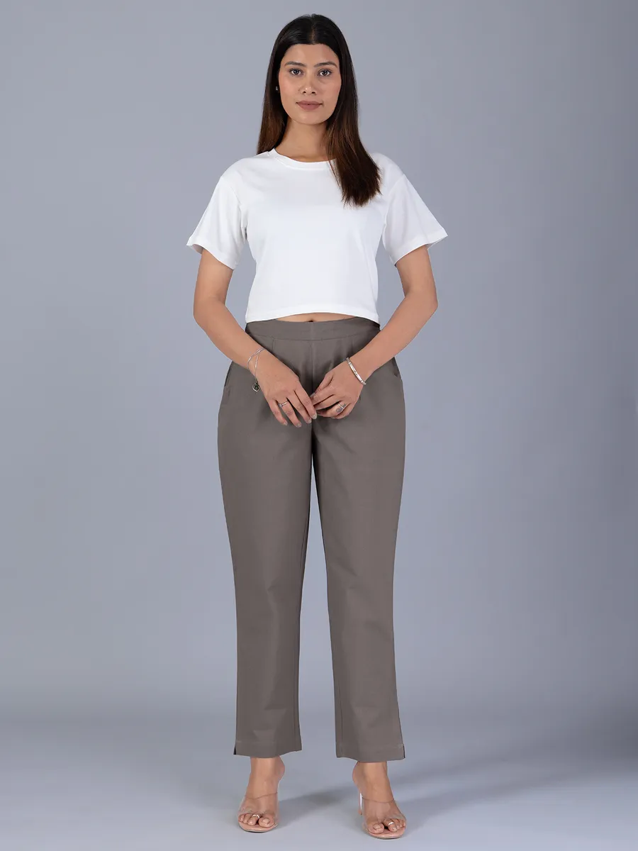 Cotton grey pant for women