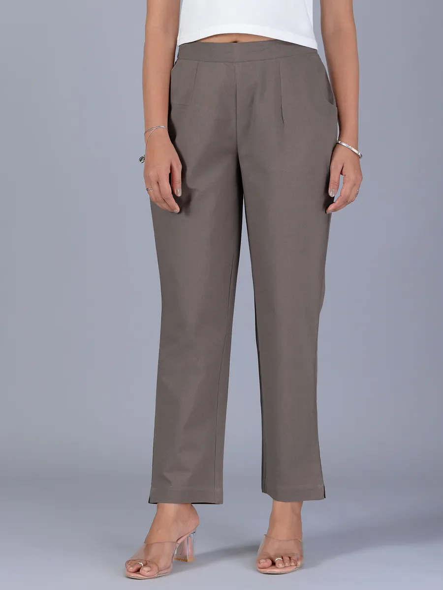Cotton grey pant for women