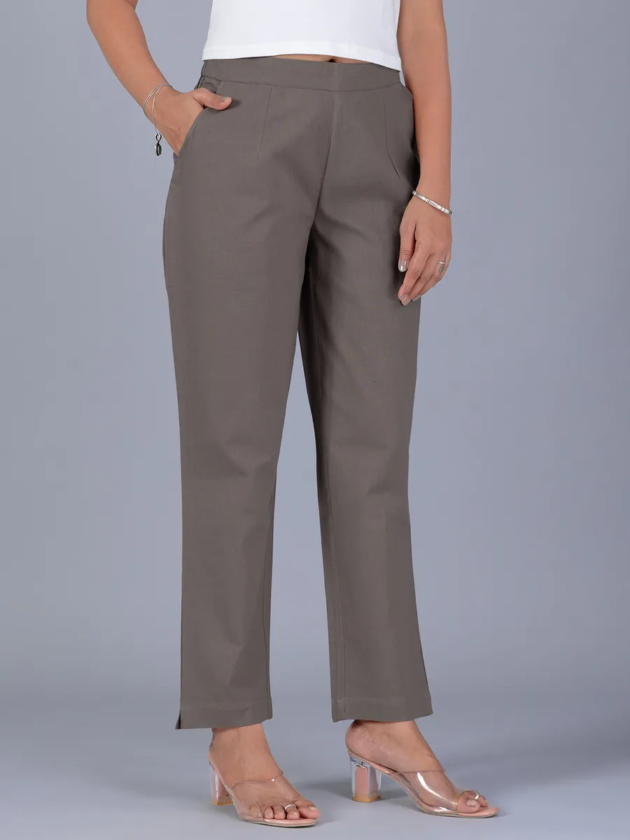 Cotton grey pant for women