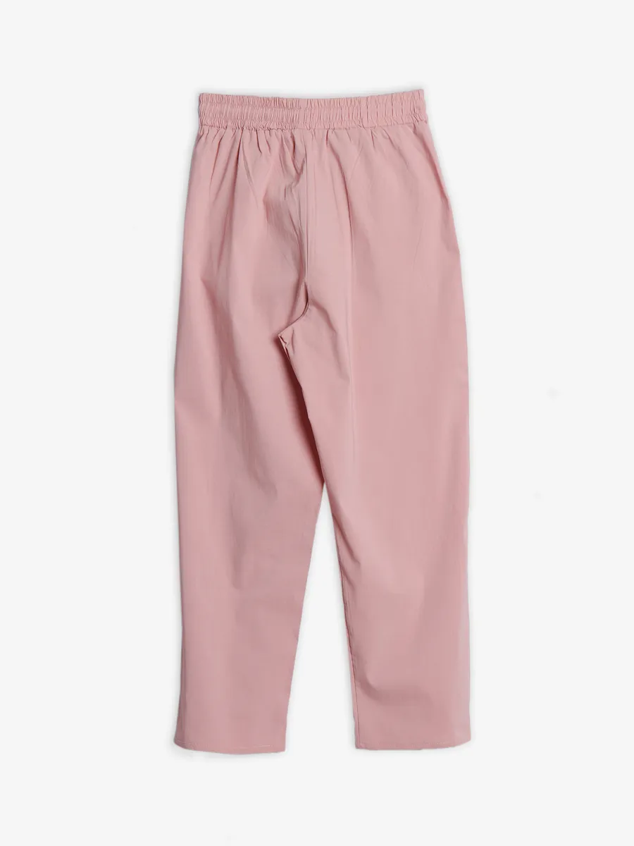 Boom light pink lycra ankle pant