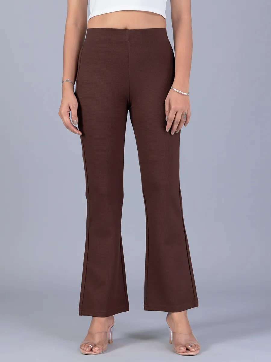 BOOM lycra brown pant for women