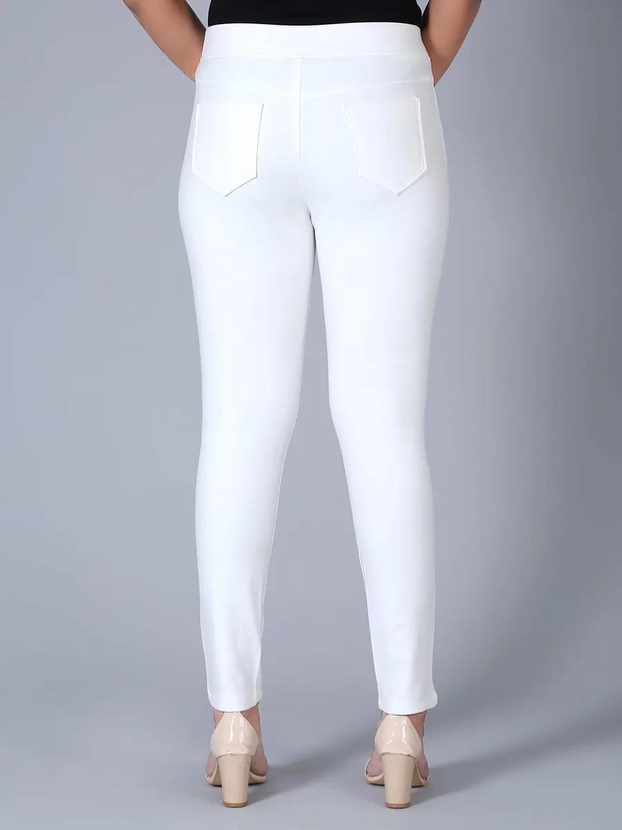 Boom off white cotton jeggings