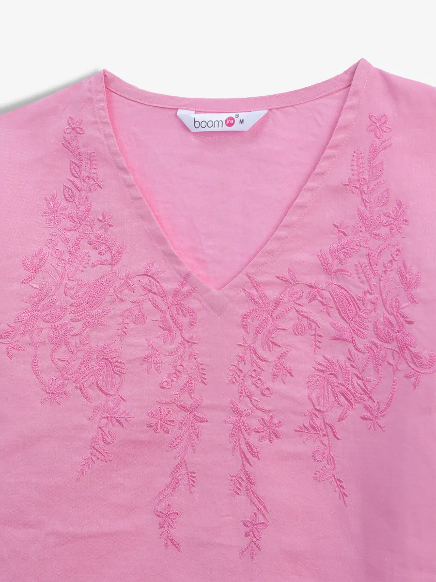 BOOM pink linen top