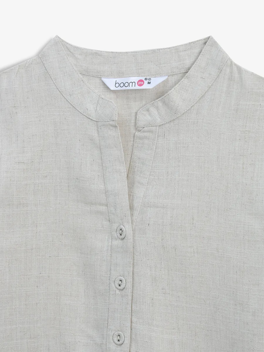 BOOM plain beige cotton top