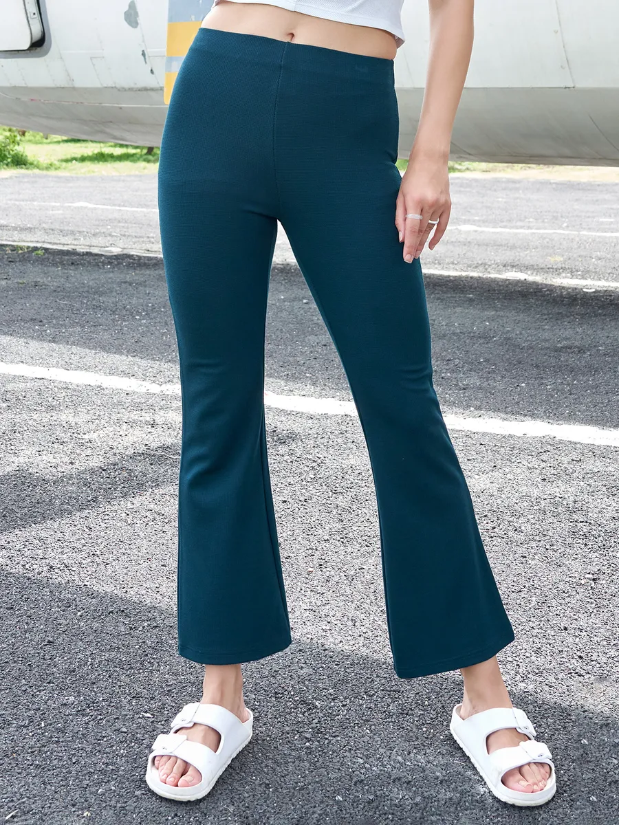 BOOM rama blue solid laycra pant