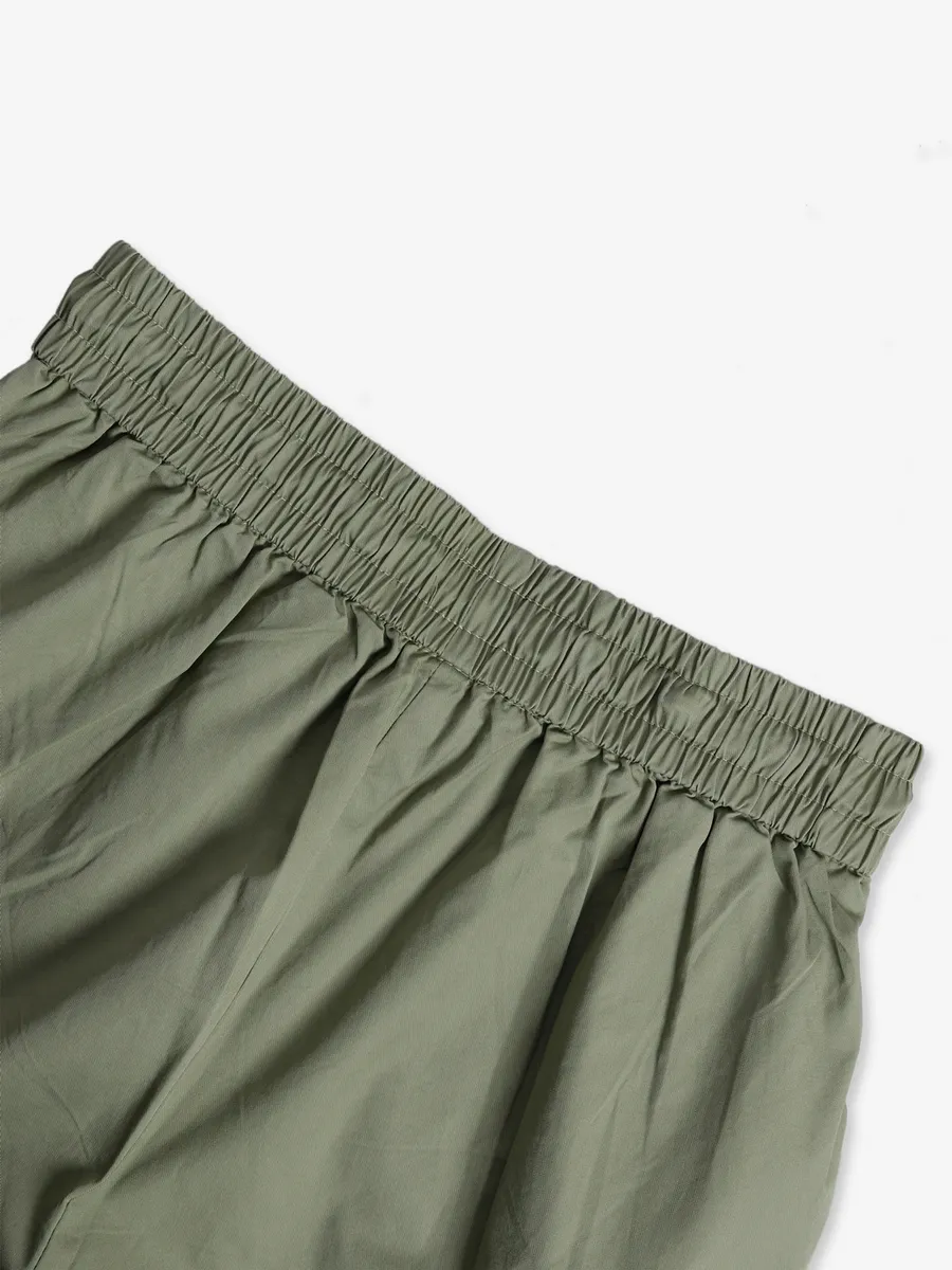 Boom sage green cotton ankle pant