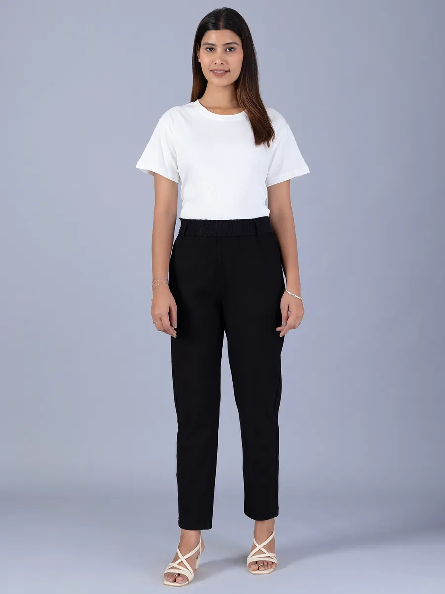 BOOM solid black cotton pant