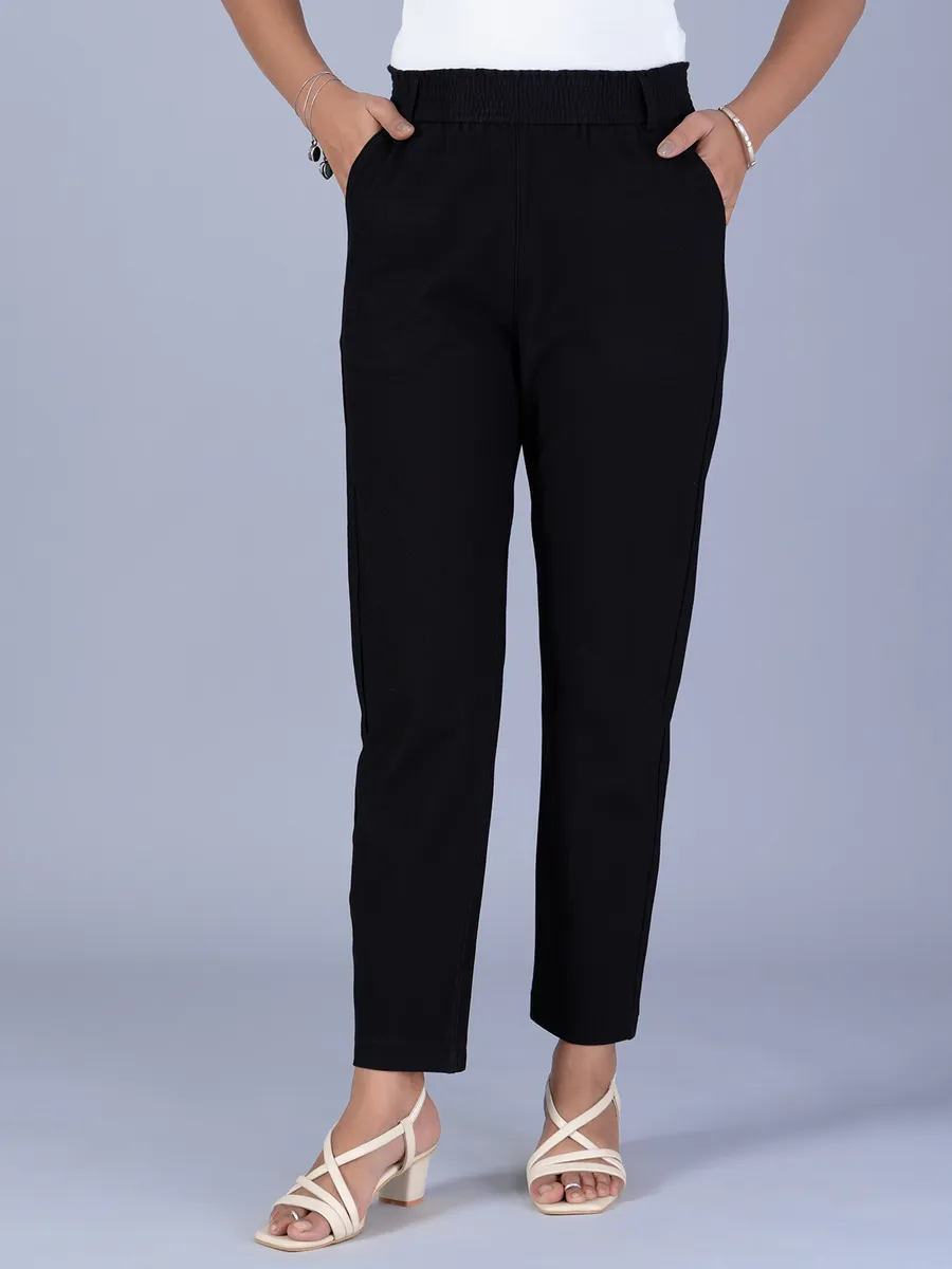 BOOM solid black cotton pant