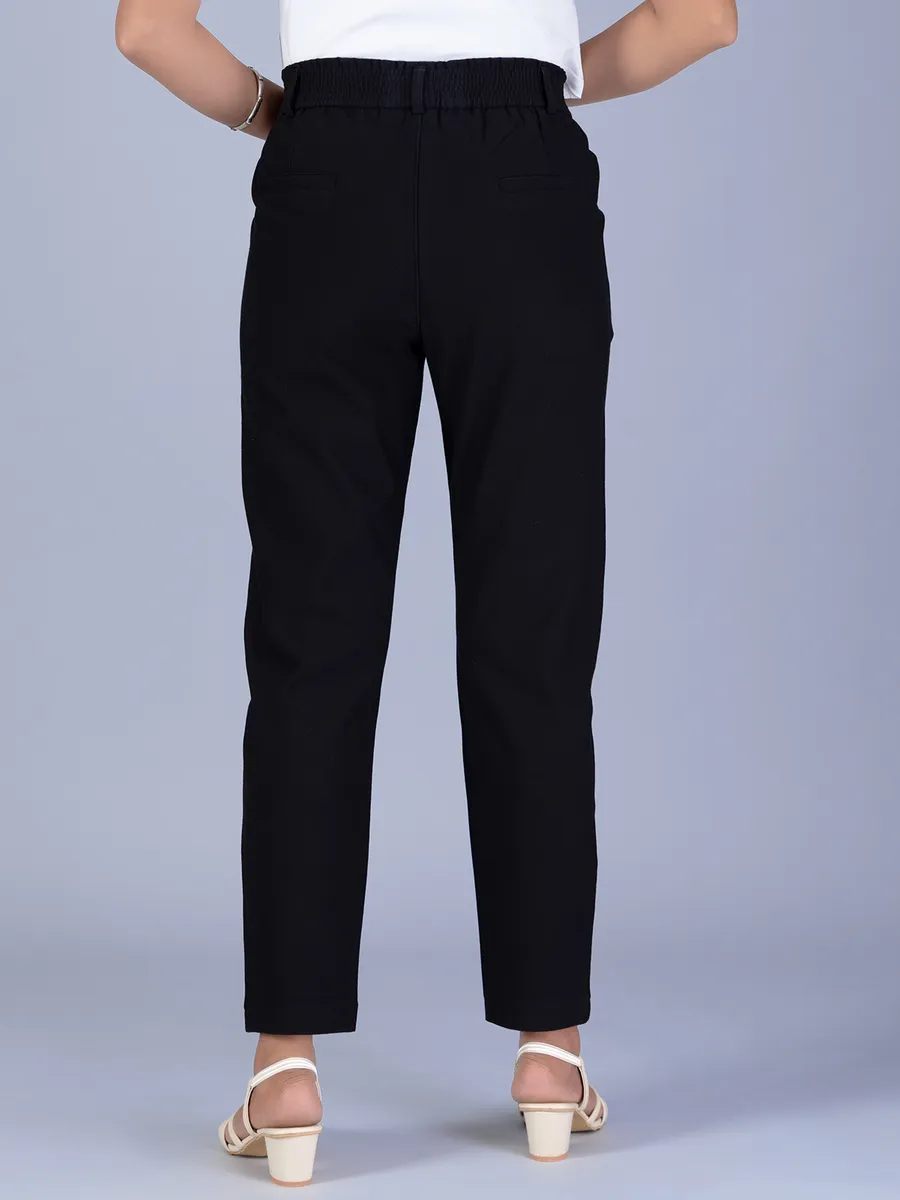 BOOM solid black cotton pant