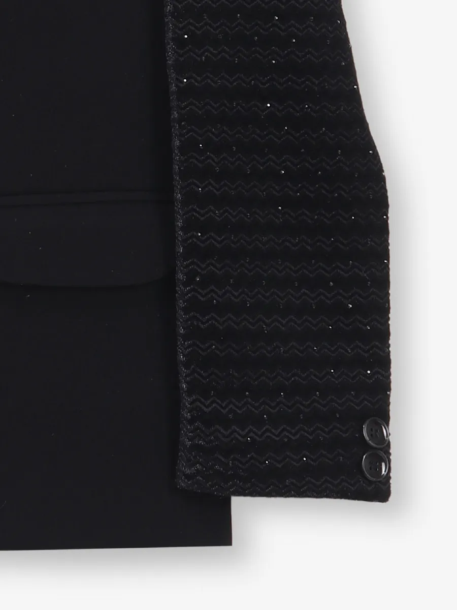 Boys black terry rayon coat suit