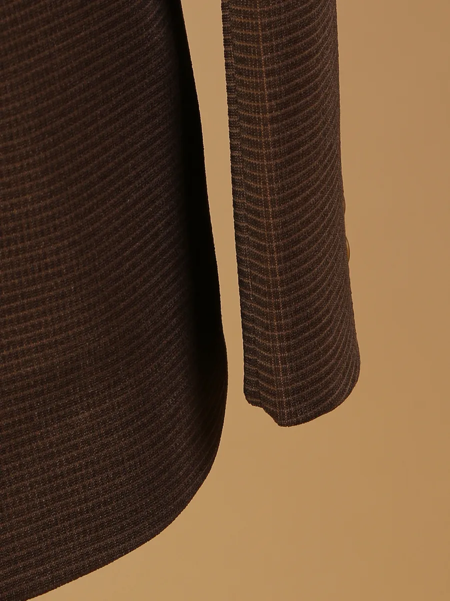 Brown terry rayon textured blazer