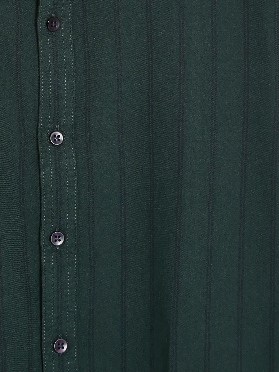 Celio bottle green stripe shirt