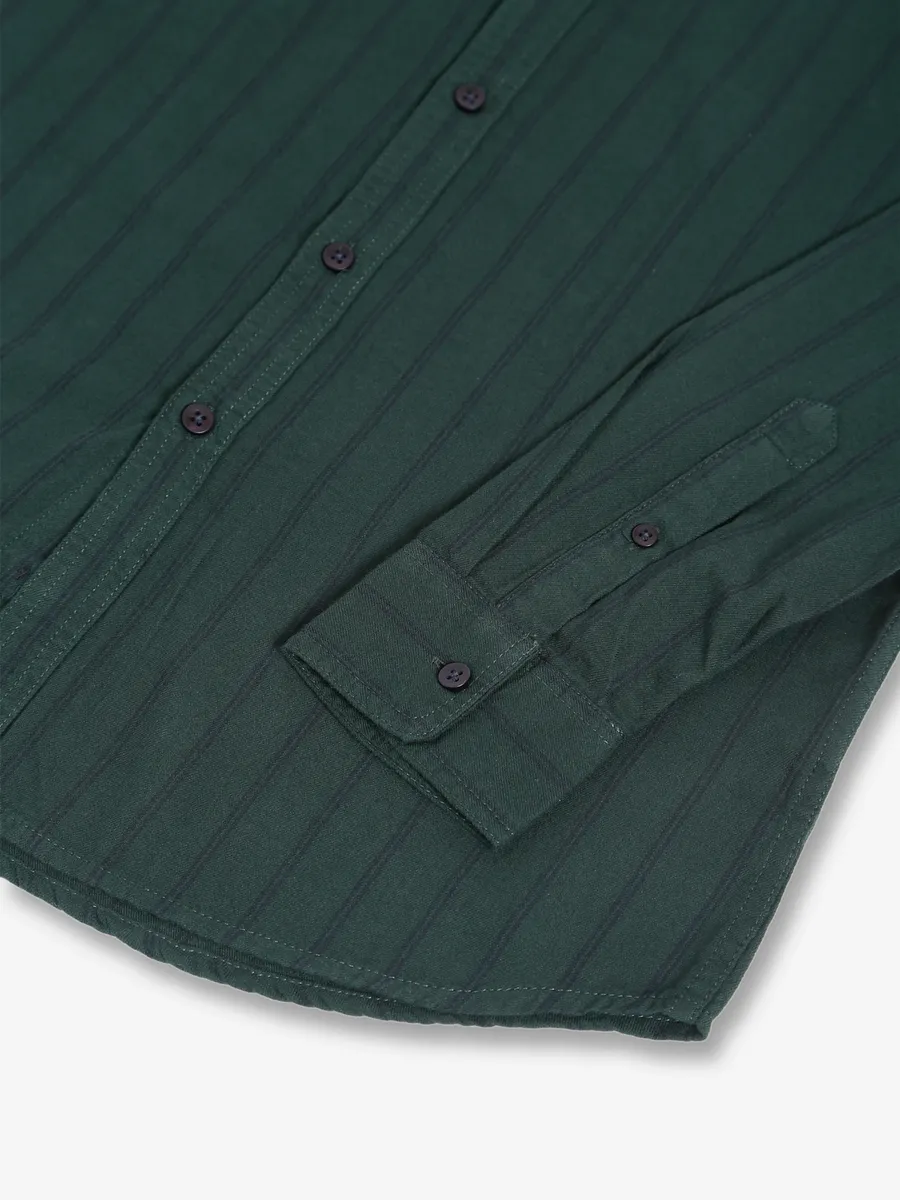 Celio bottle green stripe shirt