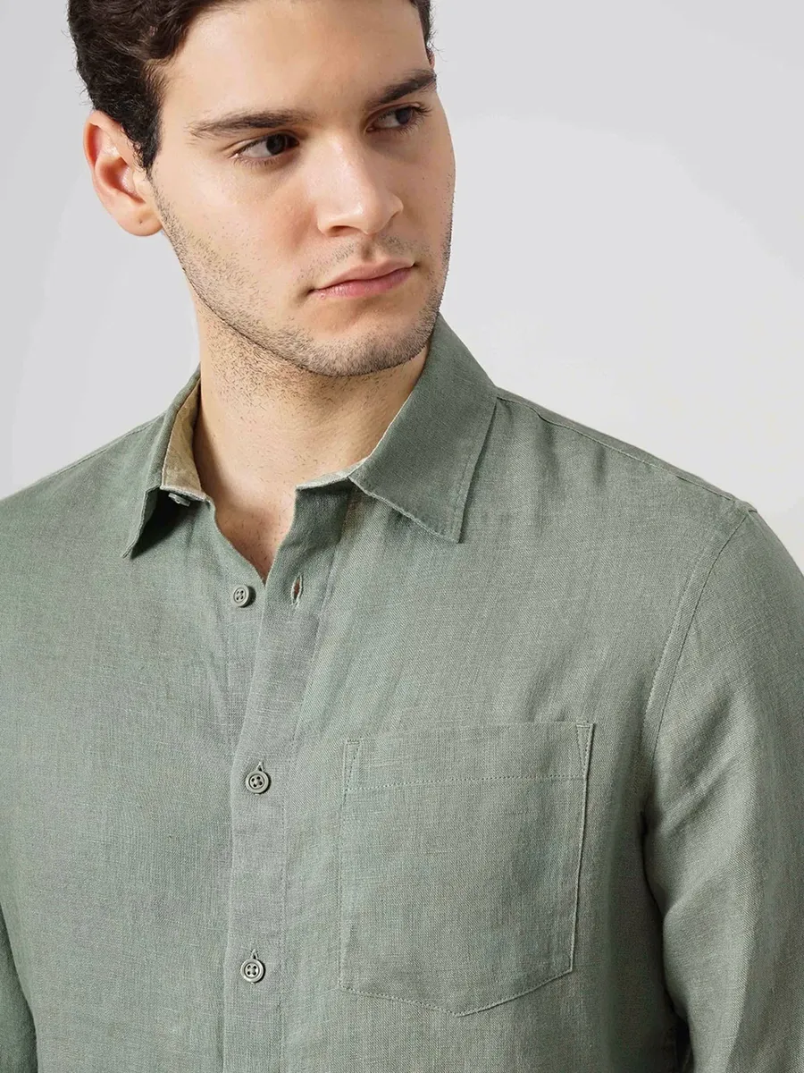 Celio green cotton shirt