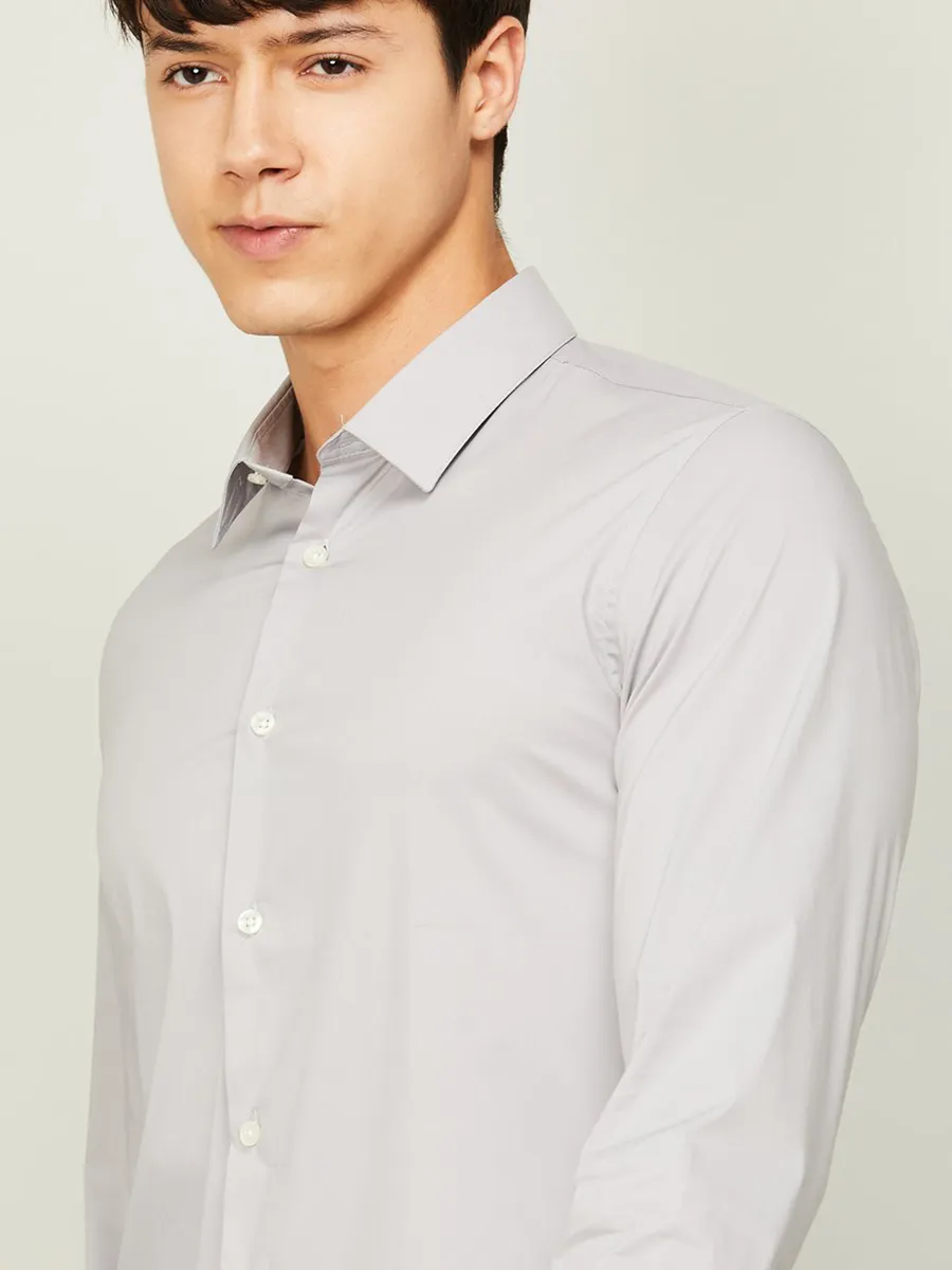 Celio plain light grey cotton shirt