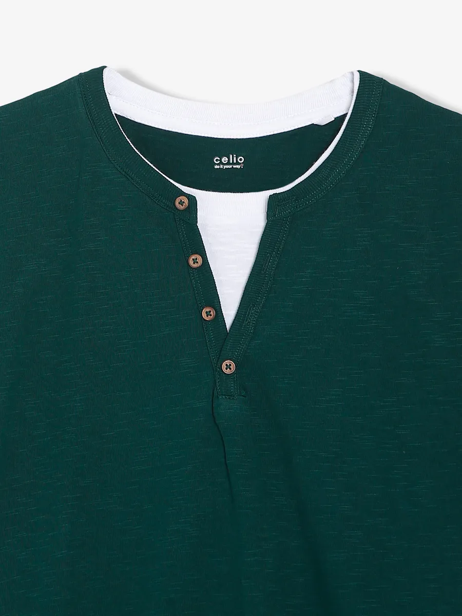Celio rama green cotton t shirt