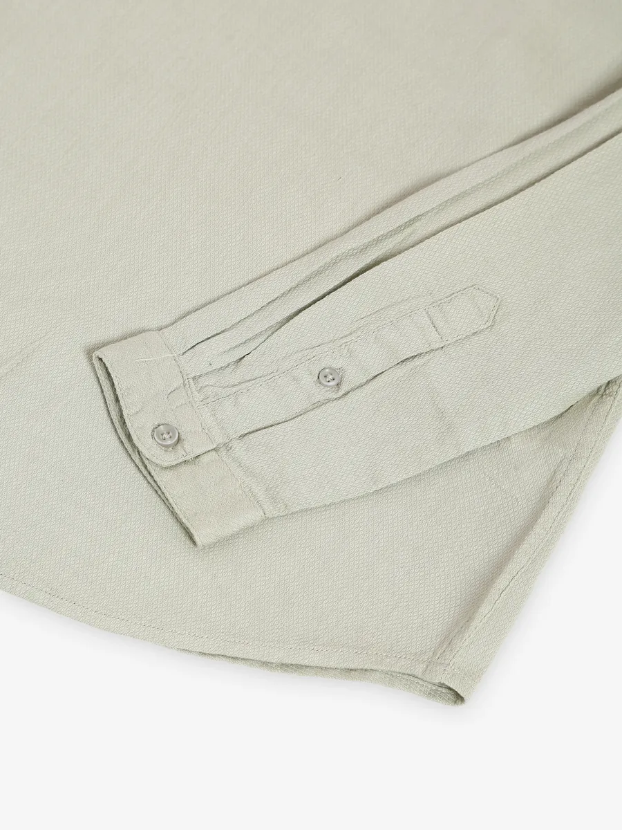 Celio sage green plain shirt