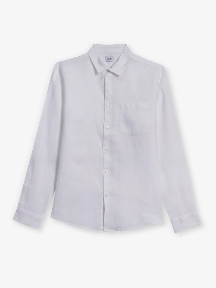CELIO white cotton slim fit shirt