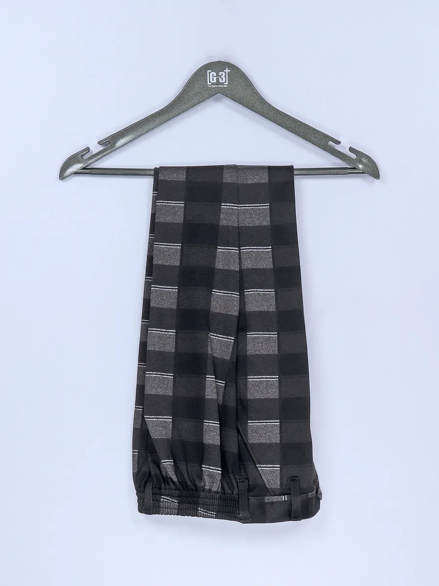 Checks black and grey terry rayon coat suit