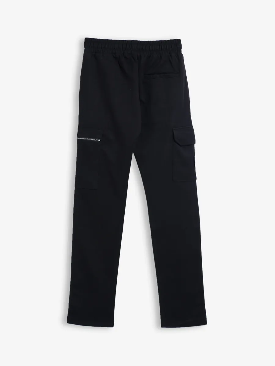 Chopstick cotton black track pant