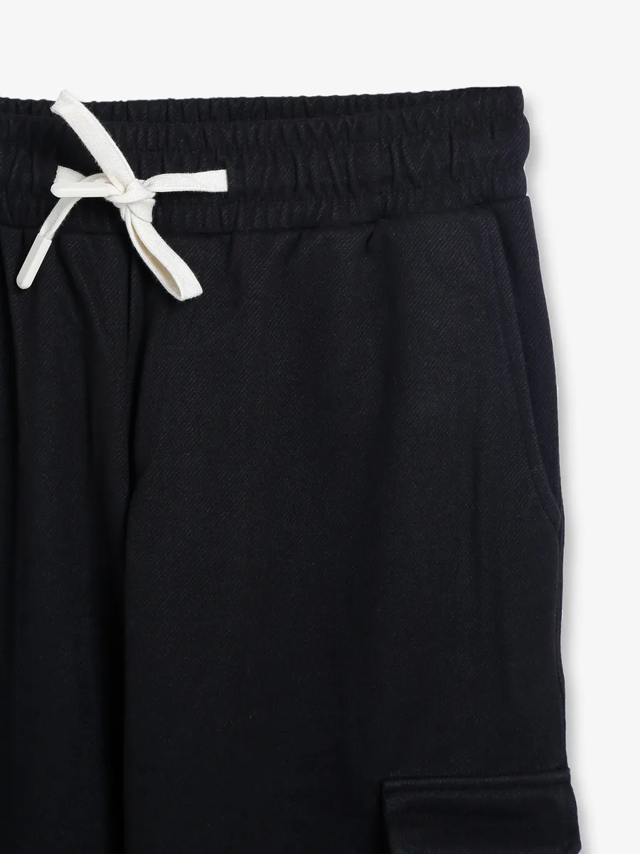 Chopstick cotton black track pant