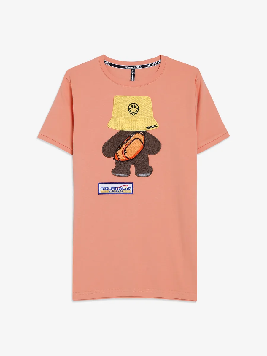 Chopstick cotton orange t shirt