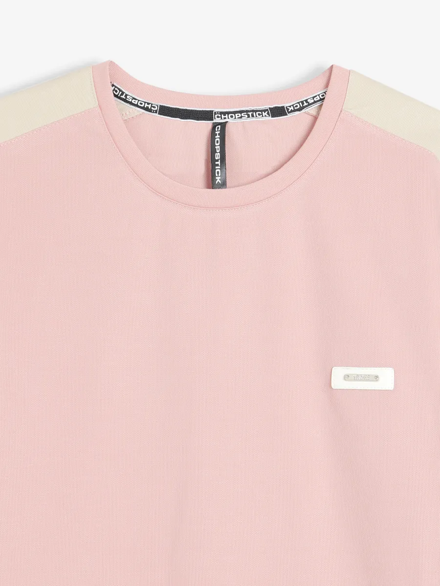 Chopstick cotton pink slim fit t shirt