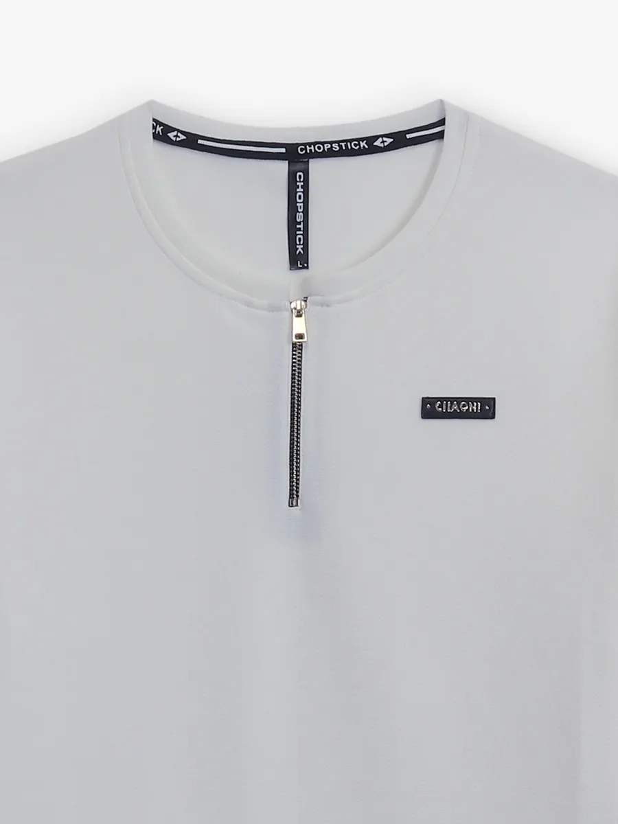 CHOPSTICK cotton white plain t-shirt