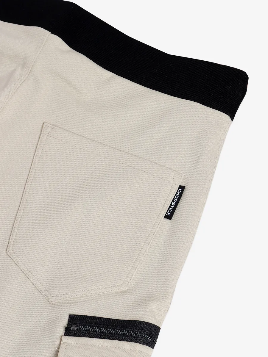 Chopstick cream cotton track pant