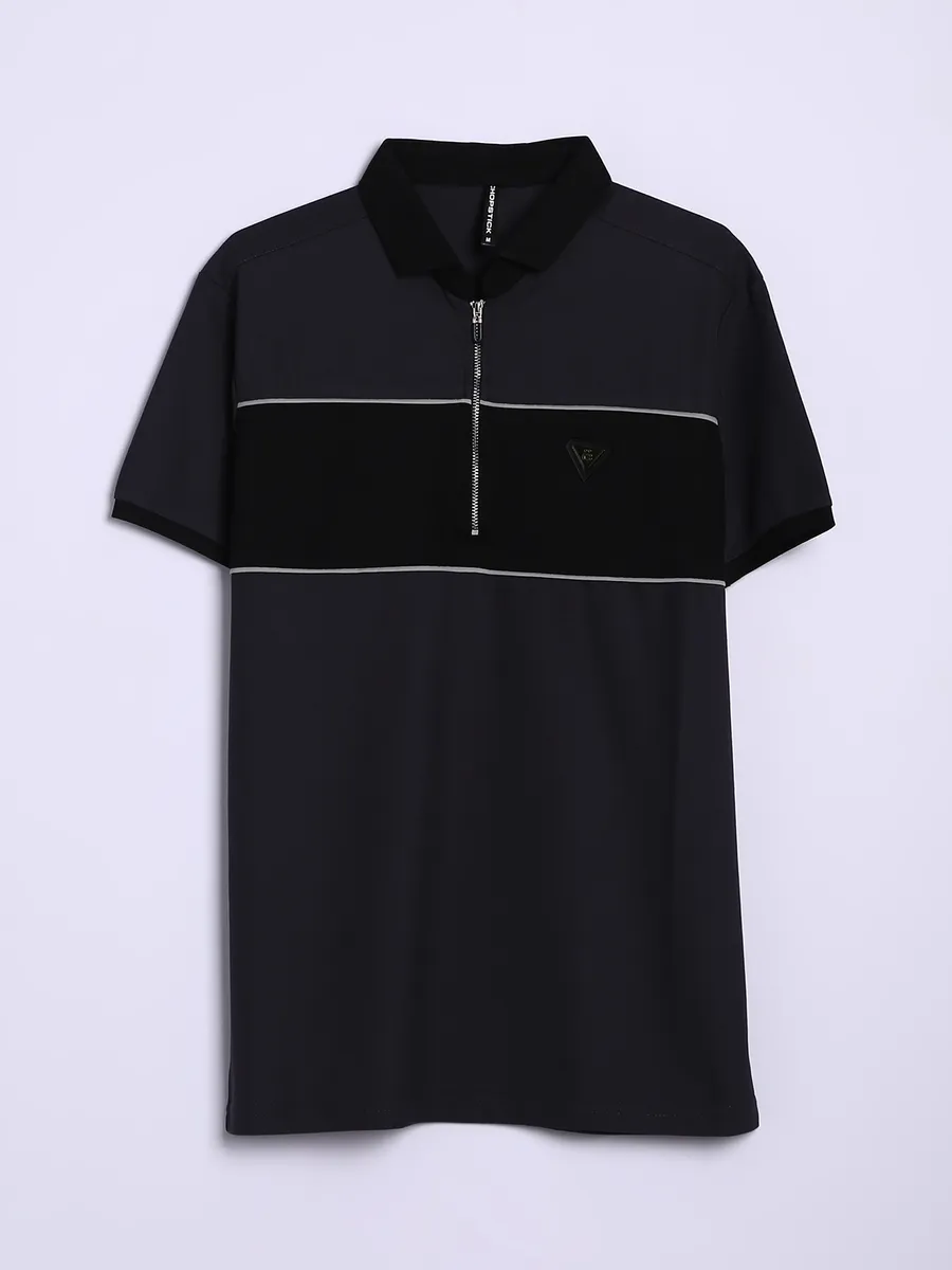 Chopstick dark grey cotton polo t shirt