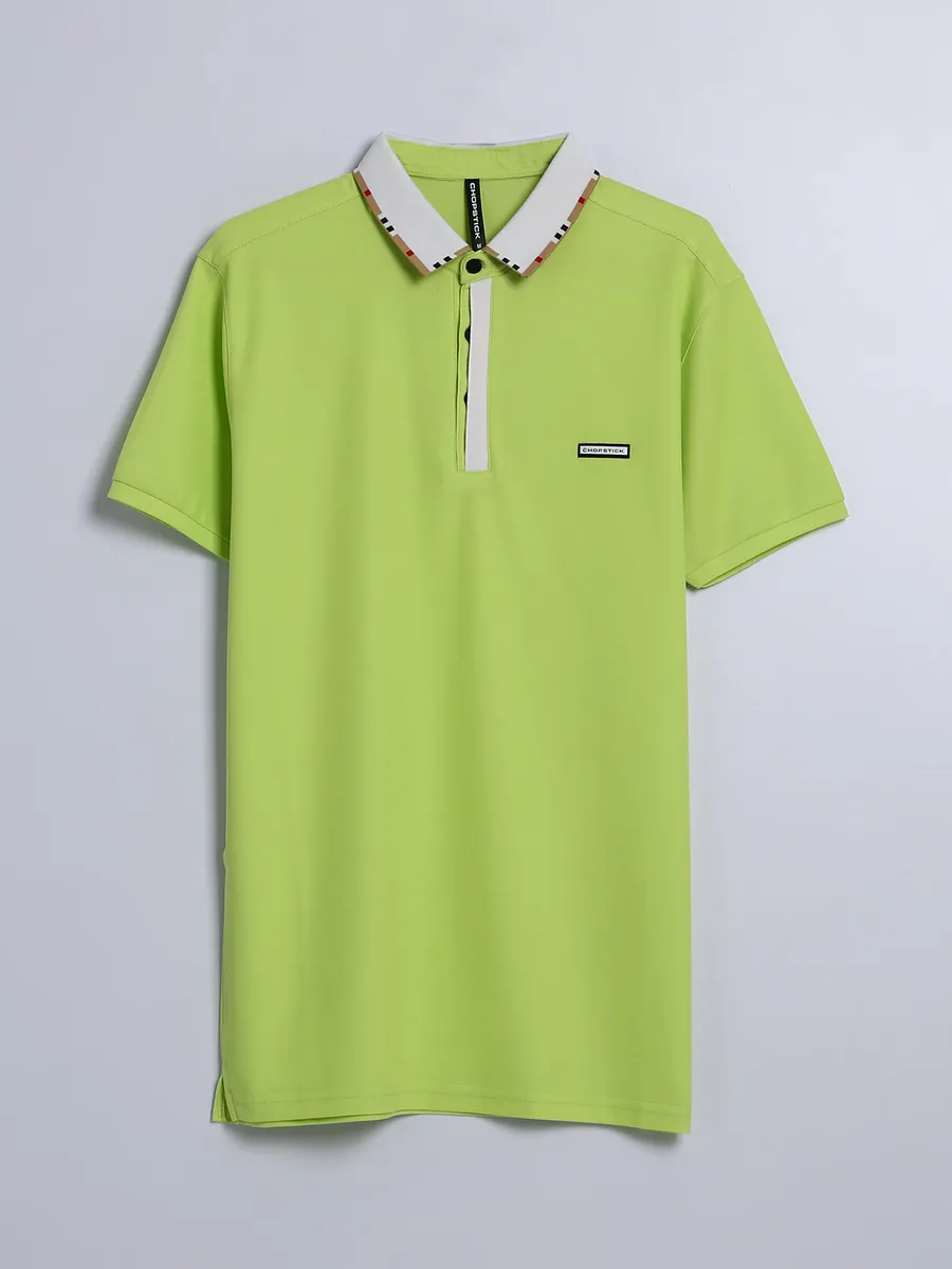 Chopstick lime green plain polo t shirt