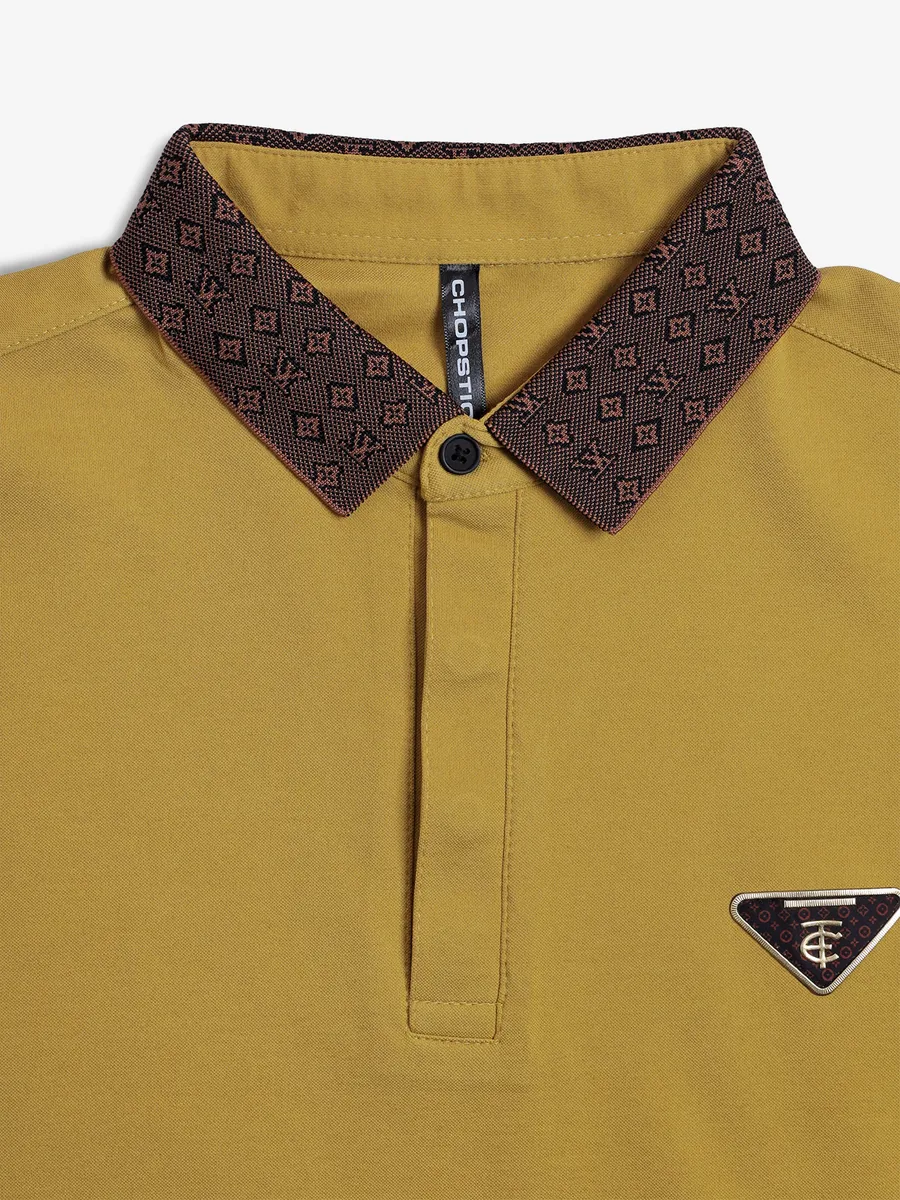 CHOPSTICK musterd yellow cotton t-shirt