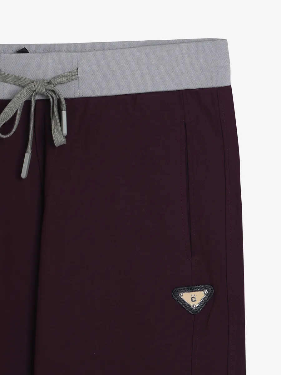 CHOPSTICK purple solid cotton shorts