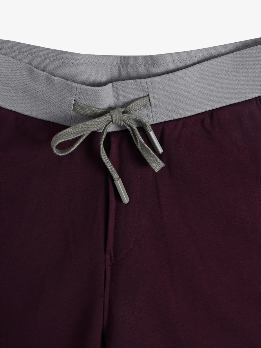 CHOPSTICK purple solid cotton shorts