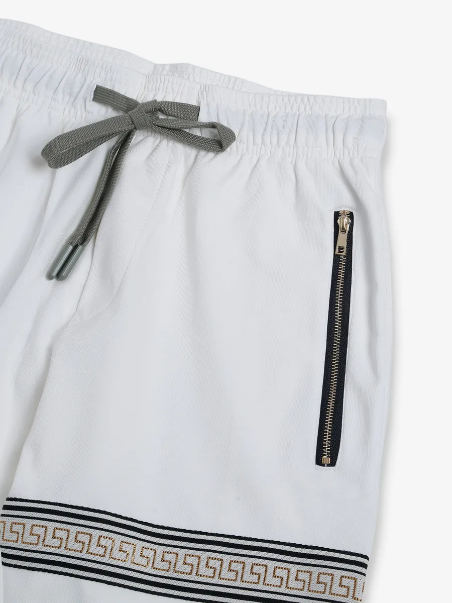 Chopstick white cotton track pant