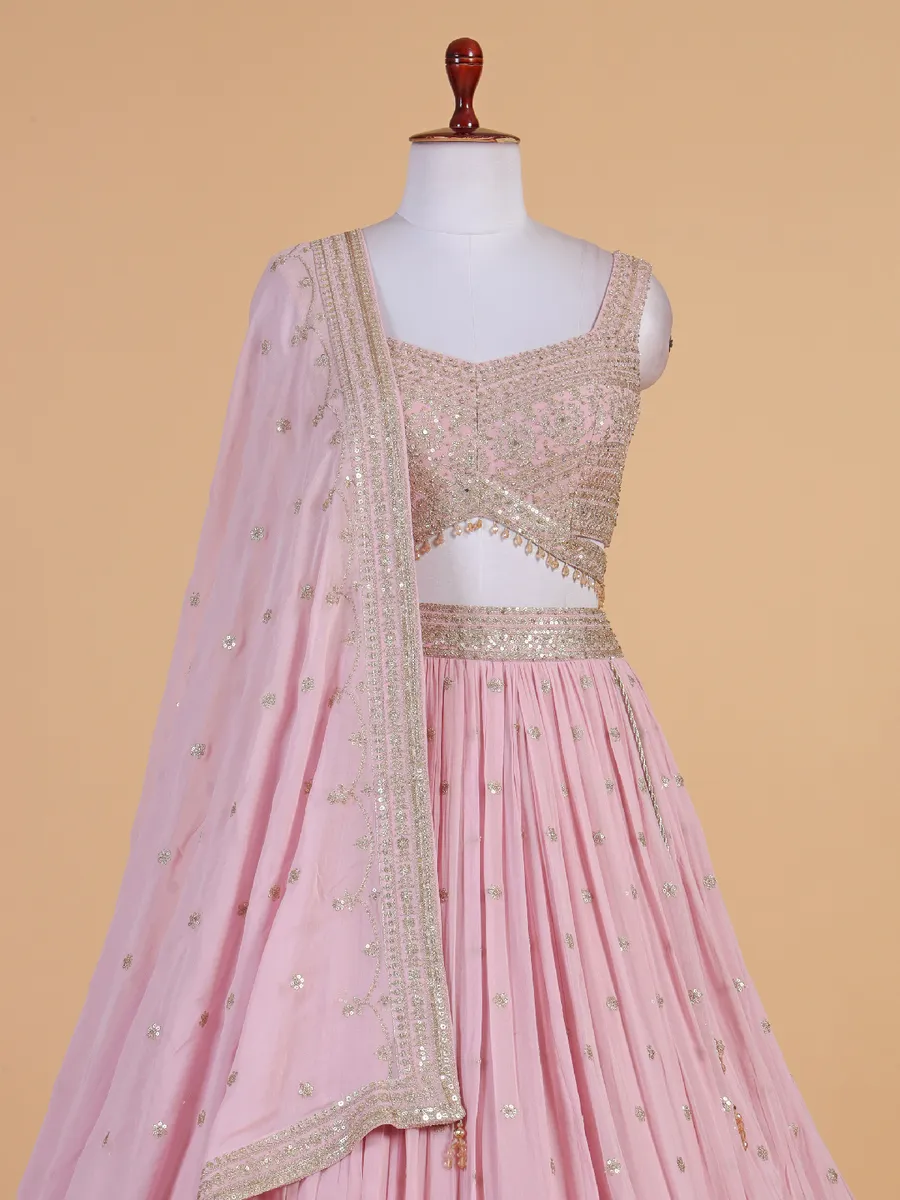 Claasic pink georgette lehenga choli