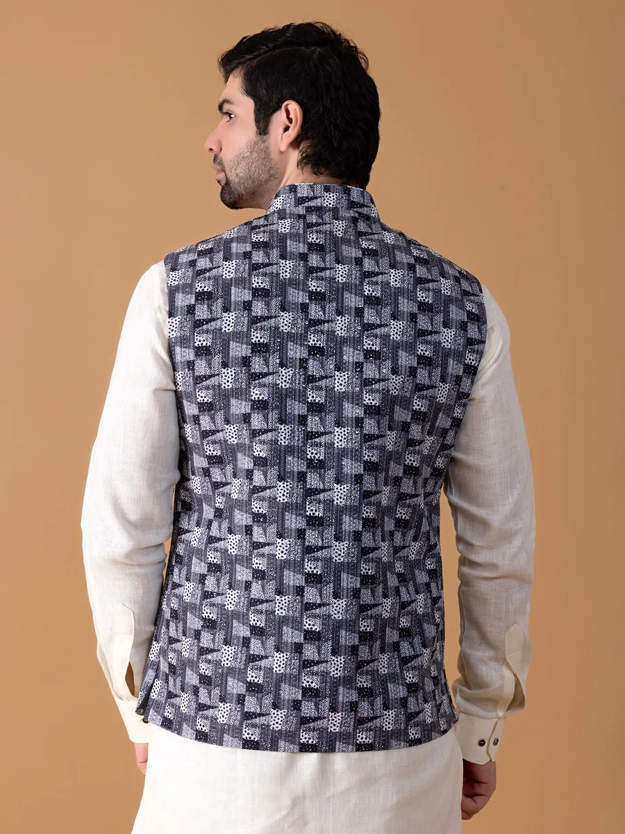 Classic black printed waistcoat