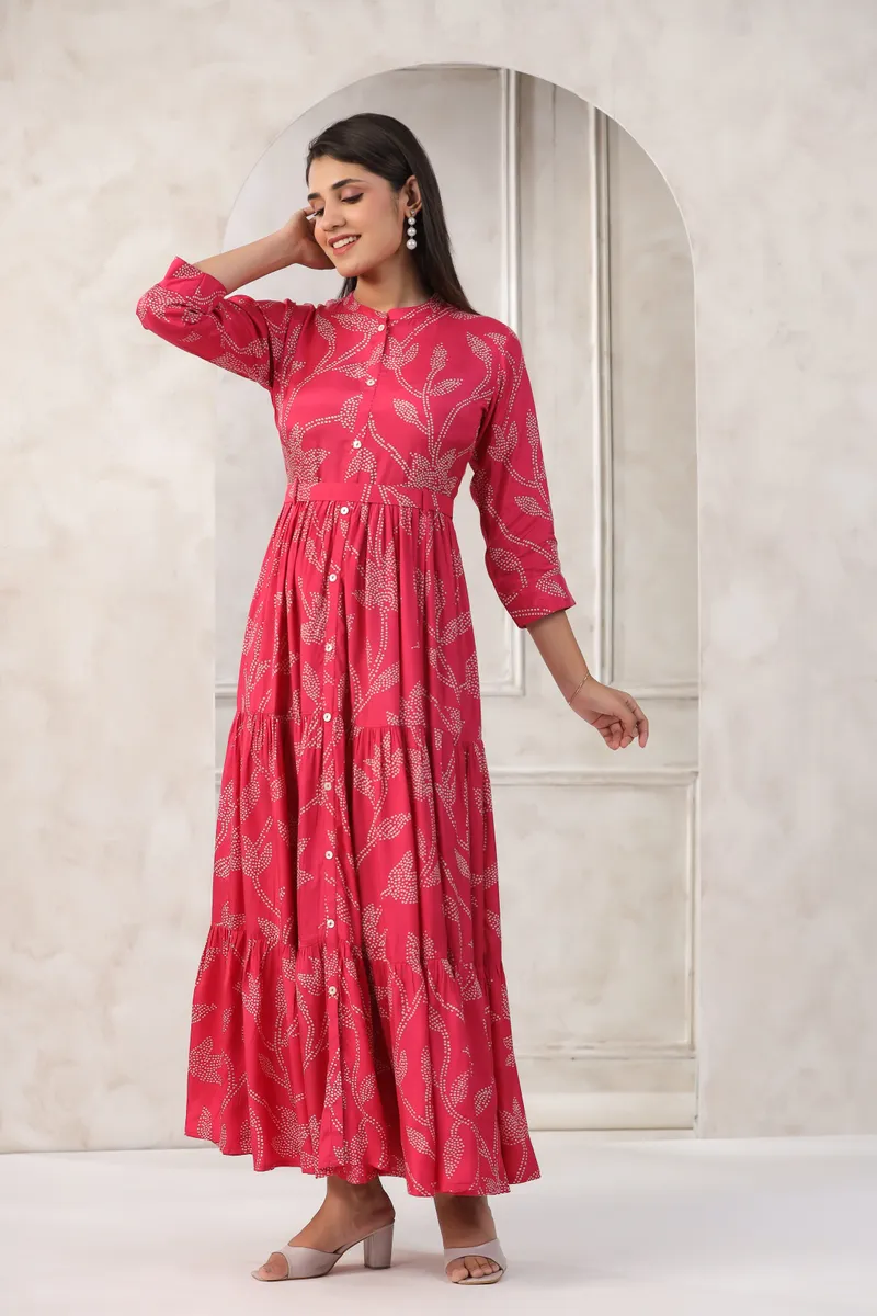 Classic cotton printed red kurti