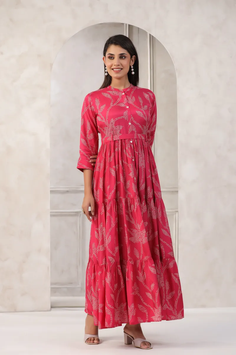 Classic cotton printed red kurti