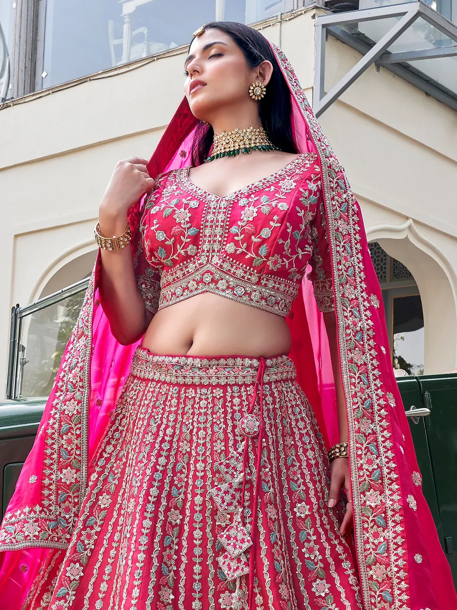 Classic magenta silk lehenga choli