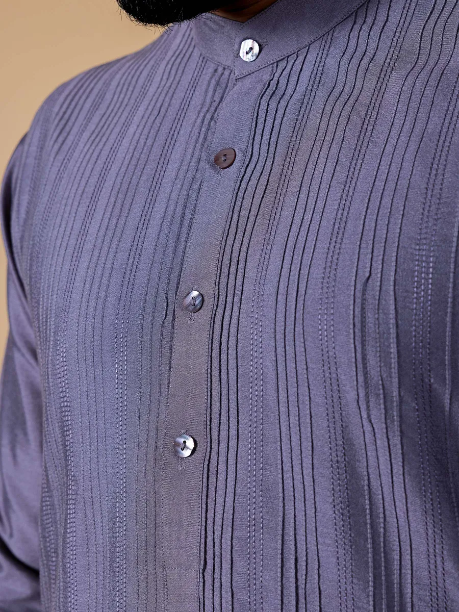 Classic mauve purple silk  Men Kurta pajama