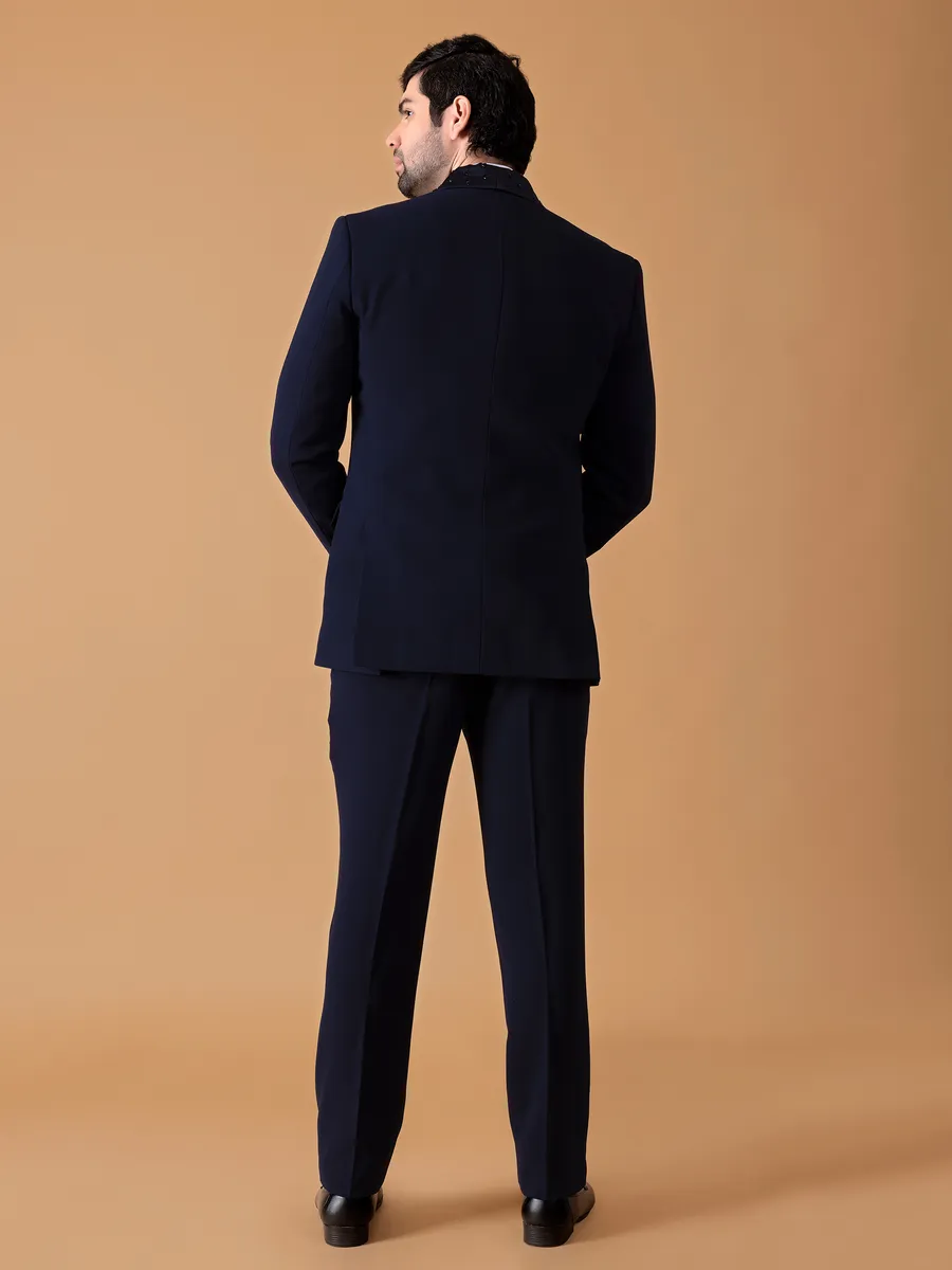 Classic navy terry rayon coat suit