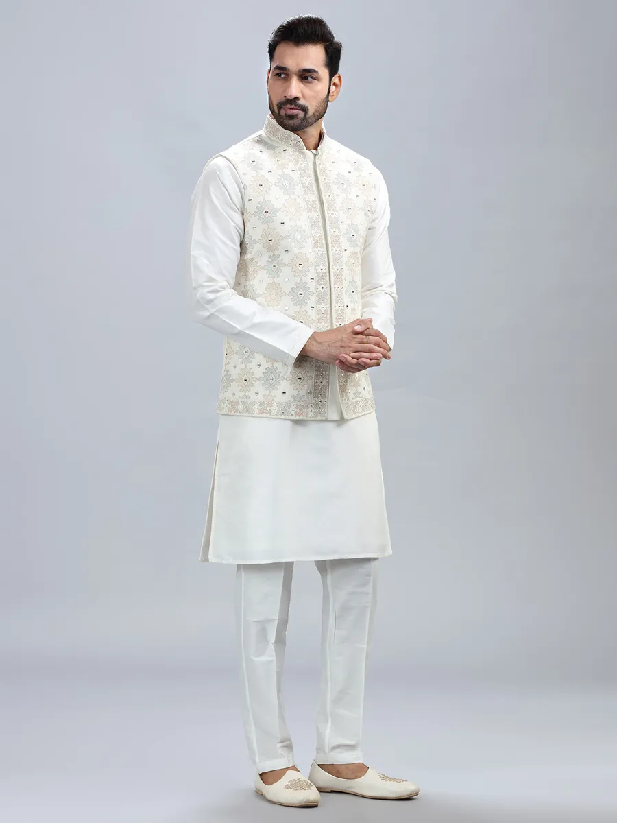 Classic off wite waistcoat set for men
