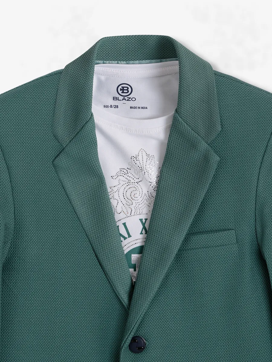 Classic rama green texture blazer